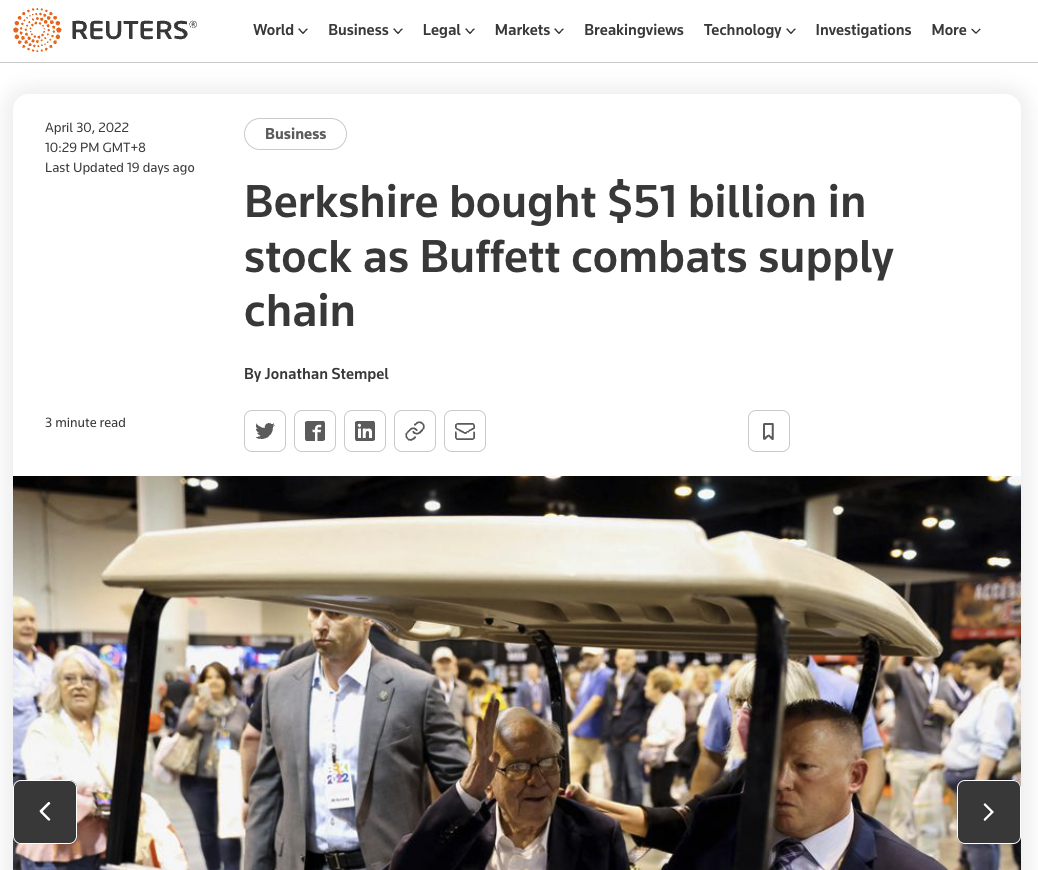 Warren Buffett bought $51B in stocks